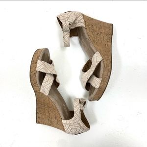 Toms | Cork Woven Diamond Strappy Sandal Size 9